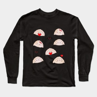 Pierogi dumplings cute valentine's polish food Long Sleeve T-Shirt